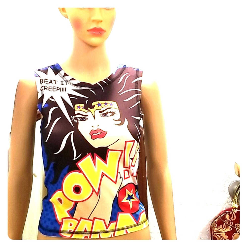 Wonder Woman Pop Art Top DC Comics Justice League RARE